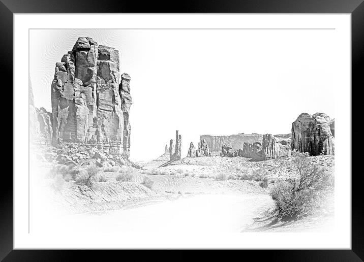 Monument Valley in Utah Oljato Framed Mounted Print by Erik Lattwein