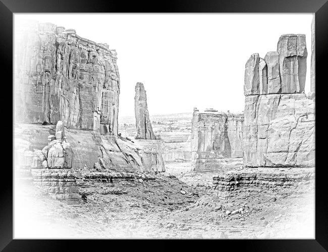Arches National Park in Utah - famous landmark Framed Print by Erik Lattwein
