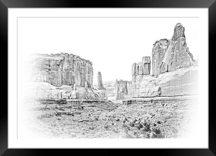 Arches National Park in Utah - famous landmark Framed Mounted Print by Erik Lattwein