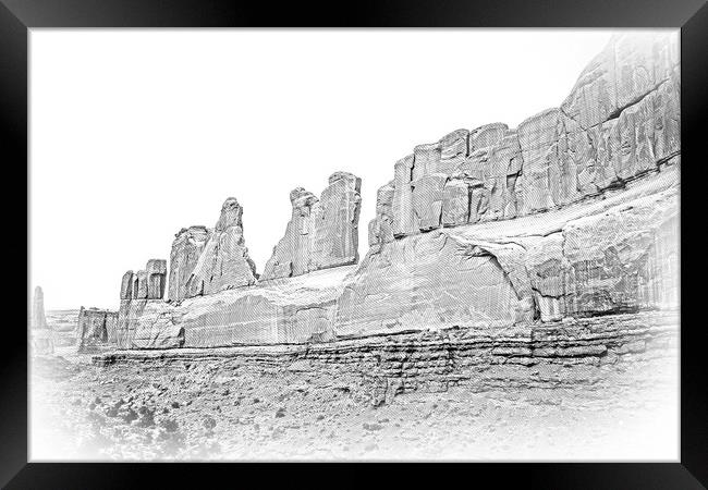 Amazing Scenery at Arches National Park in Utah Framed Print by Erik Lattwein