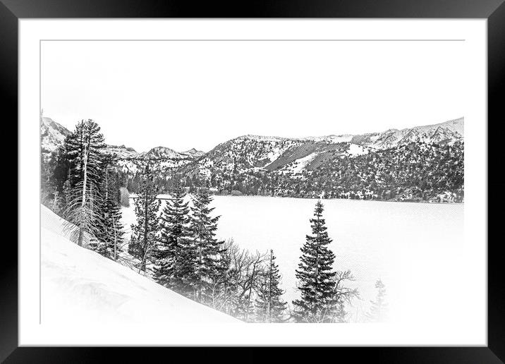 Frozen Lake at Inyo National Forest Framed Mounted Print by Erik Lattwein