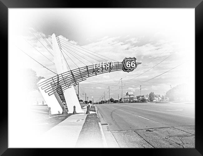 The famous Route 66 Gate in Tulsa Oklahoma Framed Print by Erik Lattwein
