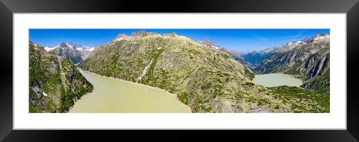 Beautiful Lakes in the glaciers of Switzerland - amazing Switzerland Framed Mounted Print by Erik Lattwein