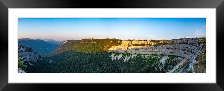 Panoramic view over Creux du Van in Switzerland Framed Mounted Print by Erik Lattwein