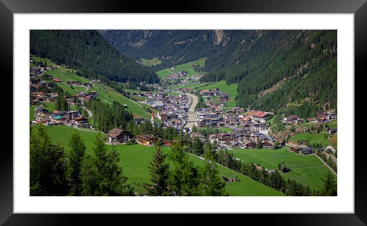 Famous village of Soelden in Austria - a popular winter sports area Framed Mounted Print by Erik Lattwein