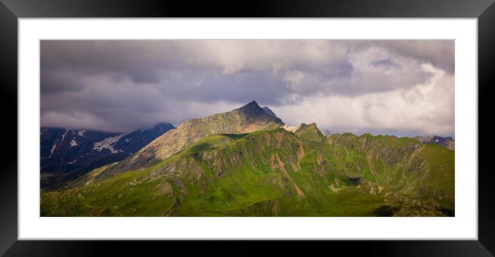 Wonderful landscape of Timmelsjoch mountain range in the Austrian Alps Framed Mounted Print by Erik Lattwein