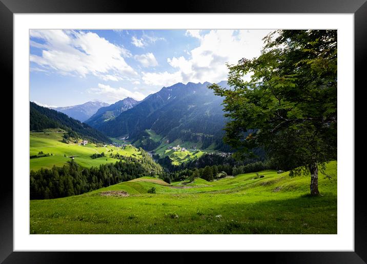 Typical landscape in the Austrian Alps Framed Mounted Print by Erik Lattwein