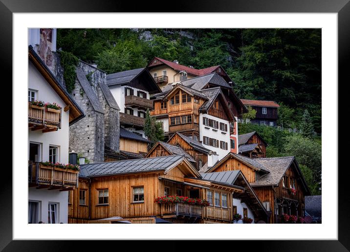 The amazing houses of Hallstatt in Austria Framed Mounted Print by Erik Lattwein