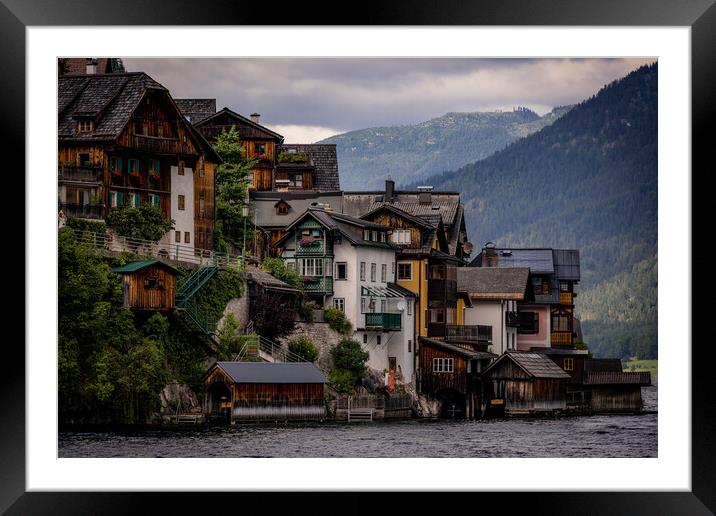 The amazing houses of Hallstatt in Austria Framed Mounted Print by Erik Lattwein