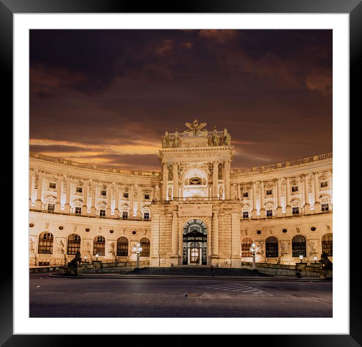 The Vienna Hofburg palace - most famous landmark in the city Framed Mounted Print by Erik Lattwein