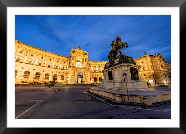 The Vienna Hofburg palace - most famous landmark in the city Framed Mounted Print by Erik Lattwein