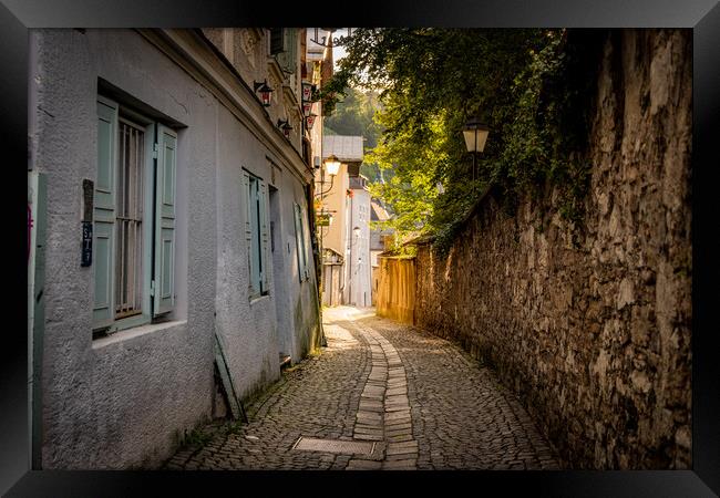 Small lanes in the old town of Salzburg Framed Print by Erik Lattwein