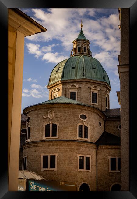 Salzburg Cathedral in the old town - SALZBURG, AUSTRIA, EUROPE - AUGUST 3, 2021 Framed Print by Erik Lattwein