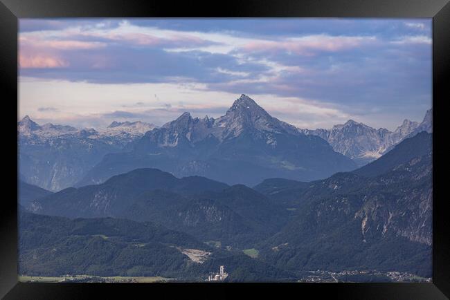 Amazing panoramic view over the high mountains of the Austrian Alps Framed Print by Erik Lattwein