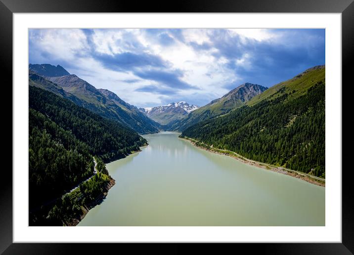 Lake at Kaunertal Valley in Austria Framed Mounted Print by Erik Lattwein