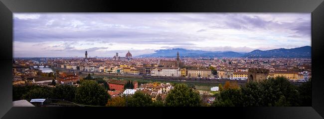 City of Florence in Italy Tuscany Framed Print by Erik Lattwein