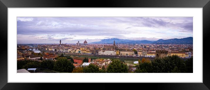 City of Florence in Italy Tuscany Framed Mounted Print by Erik Lattwein