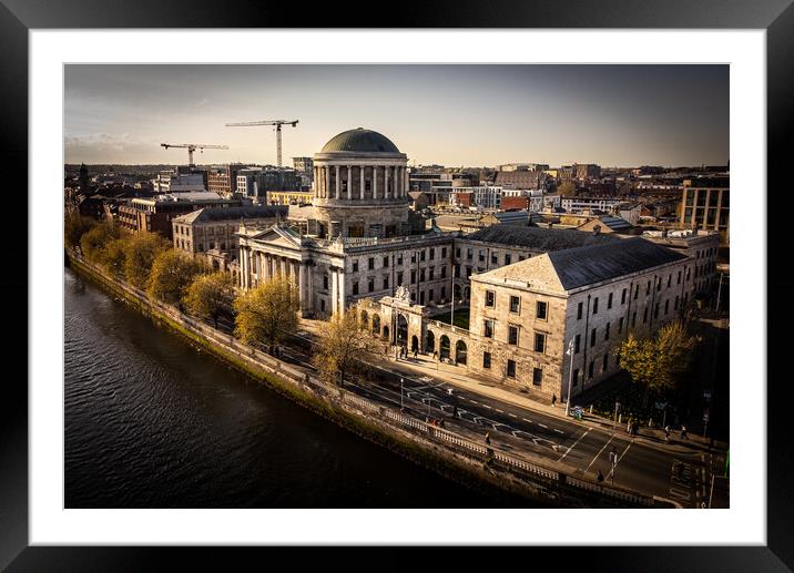 Four Courts in Dublin - aerial view Framed Mounted Print by Erik Lattwein