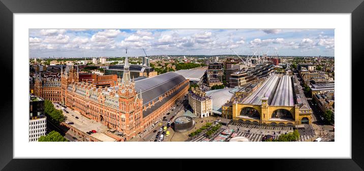 London Kings Cross and St Pancras train stations Framed Mounted Print by Erik Lattwein
