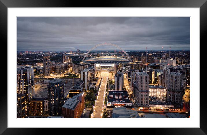 Wembley Park London by night Framed Mounted Print by Erik Lattwein