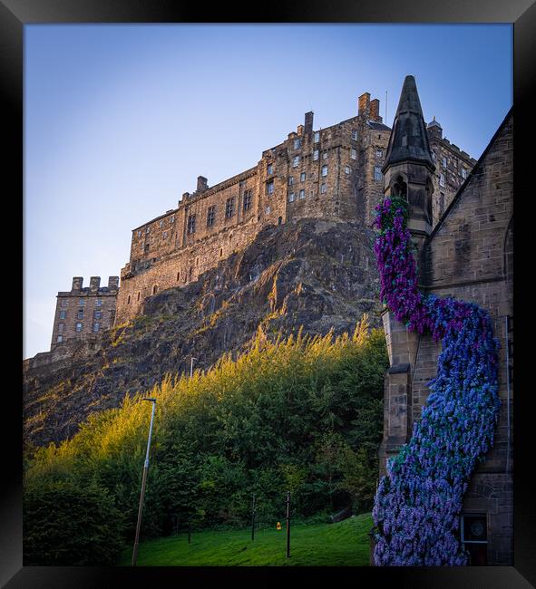 Edinburgh Castle on Castle Hill Framed Print by Erik Lattwein