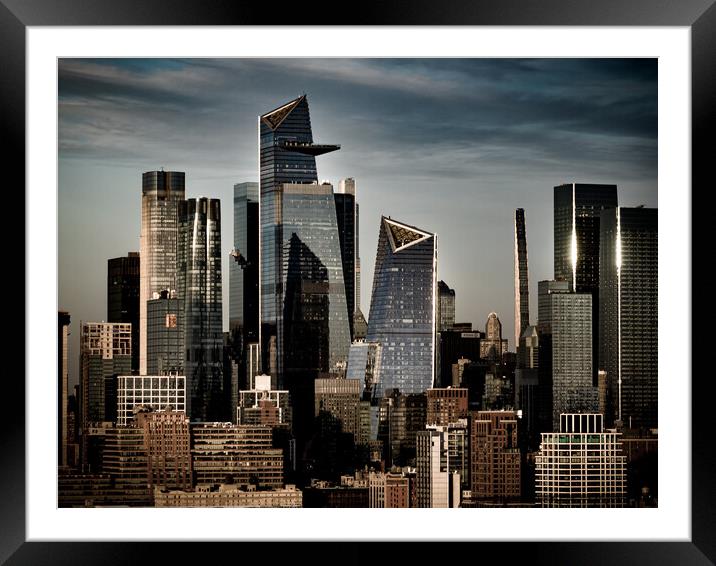 Modern Hudson Yards district in Manhattan - travel photography Framed Mounted Print by Erik Lattwein