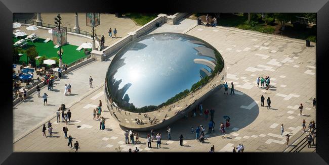 Cloud Gate at Millennium Park Chicago - CHICAGO, USA - JUNE 06, 2023 Framed Print by Erik Lattwein