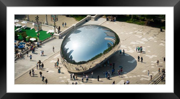 Cloud Gate at Millennium Park Chicago - CHICAGO, USA - JUNE 06, 2023 Framed Mounted Print by Erik Lattwein