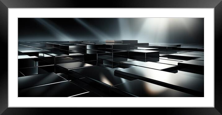 Abstract Reflections Abstract background - abstract background c Framed Mounted Print by Erik Lattwein