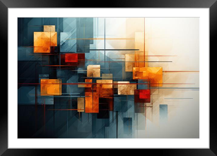 Digital Harmony Abstract digital artwork - abstract background c Framed Mounted Print by Erik Lattwein