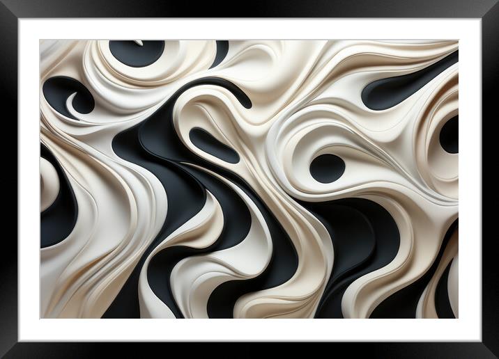 Dynamic Organic Flow Fluid abstract patterns  - abstract backgro Framed Mounted Print by Erik Lattwein