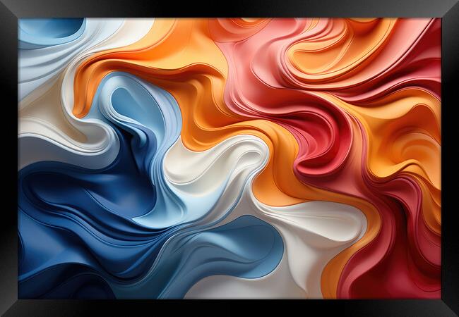 Dynamic Organic Flows Fluid abstract patterns - abstract backgro Framed Print by Erik Lattwein