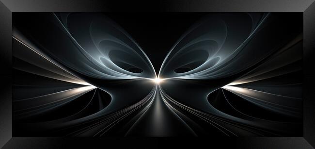 Fluidic Symmetrical Flow Fluid lines and shapes - abstract backg Framed Print by Erik Lattwein