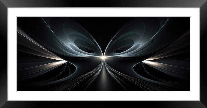 Fluidic Symmetrical Flow Fluid lines and shapes - abstract backg Framed Mounted Print by Erik Lattwein