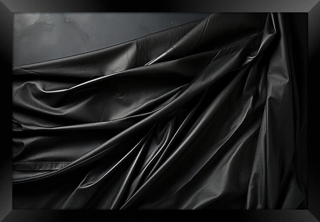 Black Luxury plain texture background - stock photography Framed Print by Erik Lattwein