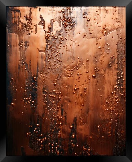 Copper plain texture background - stock photography Framed Print by Erik Lattwein