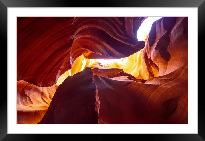 Antelope Canyon - amazing colors of the sandstone  Framed Mounted Print by Erik Lattwein