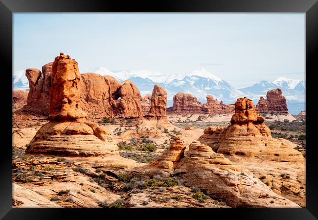 Amazing Scenery at Arches National Park in Utah Framed Print by Erik Lattwein