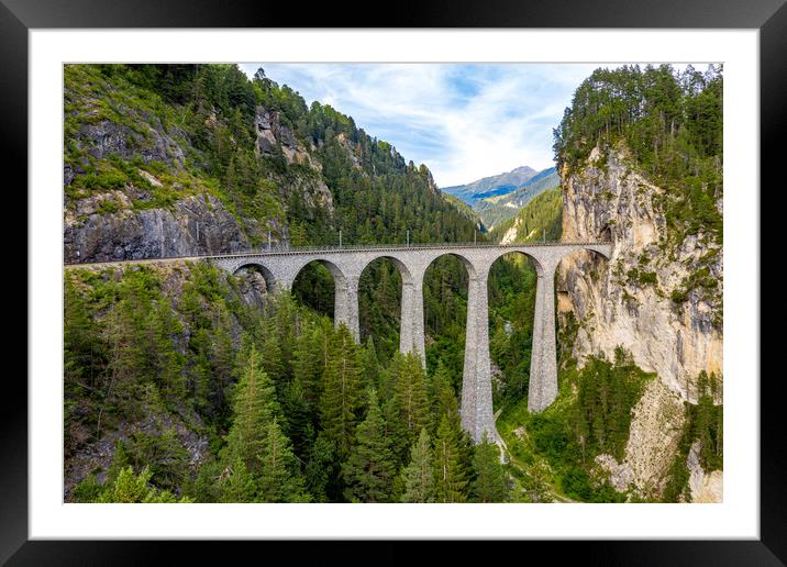 Famous viaduct near Filisur in the Swiss Alps call Framed Mounted Print by Erik Lattwein