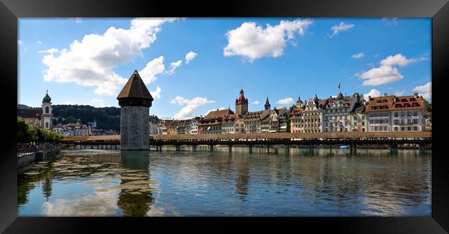 River Reuss in the city of Lucerne Framed Print by Erik Lattwein