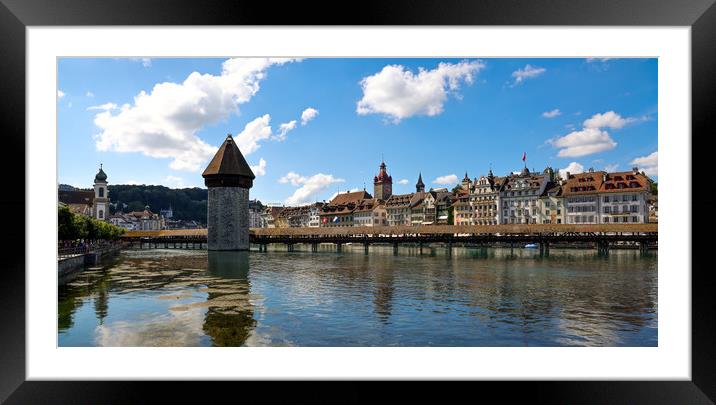 River Reuss in the city of Lucerne Framed Mounted Print by Erik Lattwein
