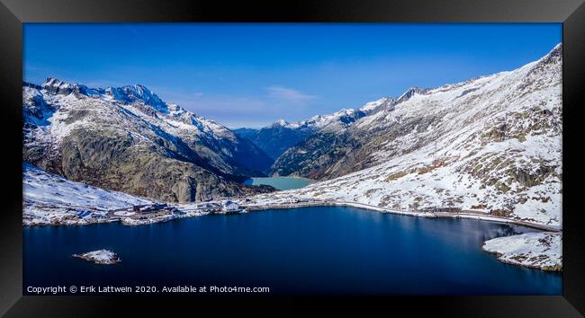 The glaciers in the Swiss Alps - snow covered mountains in Switzerland Framed Print by Erik Lattwein