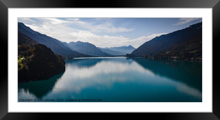 Anazing view over Lake Brienz in Switzerland Framed Mounted Print by Erik Lattwein