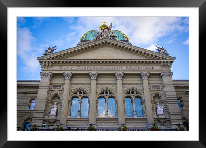 Parliament building in the city of Bern - the capital city of Switzerland Framed Mounted Print by Erik Lattwein