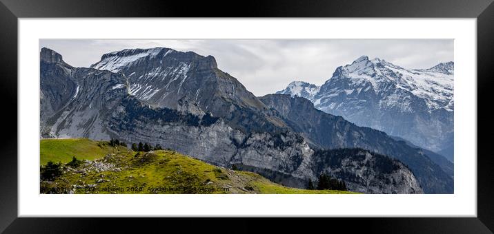 Wonderful panoramic view over the Swiss Alps Framed Mounted Print by Erik Lattwein