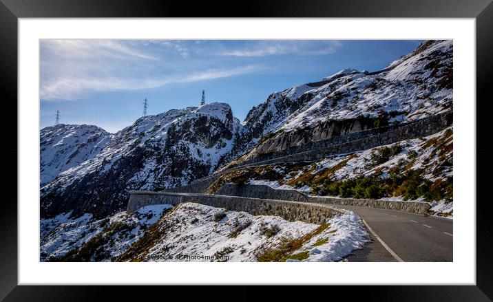 Famous Grimselpass road in the Swiss Alps Framed Mounted Print by Erik Lattwein