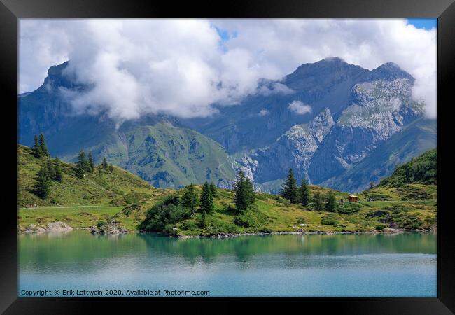 Amazing Switzerland - Mountain Lake Truebsee Framed Print by Erik Lattwein