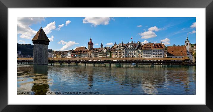 City of Lucerne Switzerland and Lake Lucerne Framed Mounted Print by Erik Lattwein