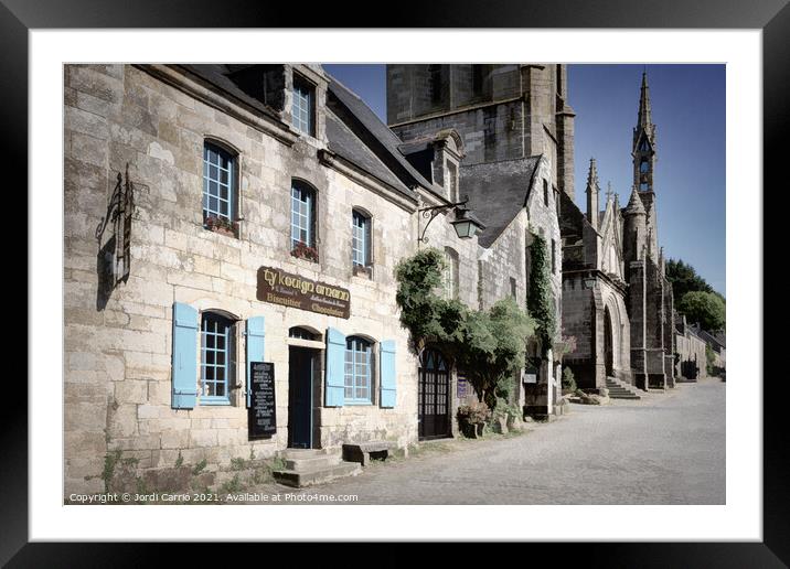 Visit to the medieval town of Locronan, Brittany - 2 Framed Mounted Print by Jordi Carrio