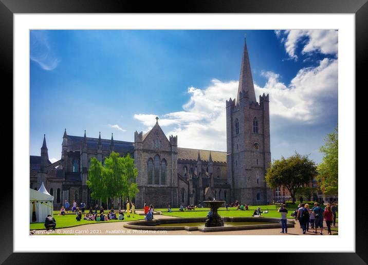 St Patrick’s Cathedral a reference for Dublin in Ireland Framed Mounted Print by Jordi Carrio